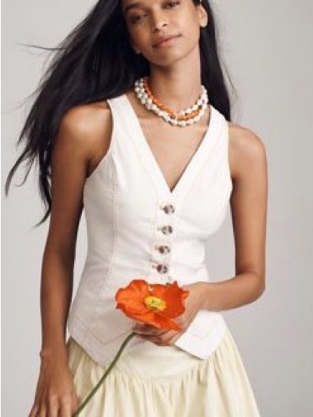 Anthropologie XS vest natural